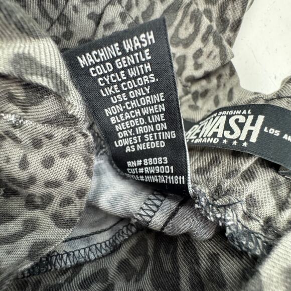 Rewash Animal Leopard Print Paperbag Wide Leg Rayon Cropped Pants Women's M - Picture 7 of 9